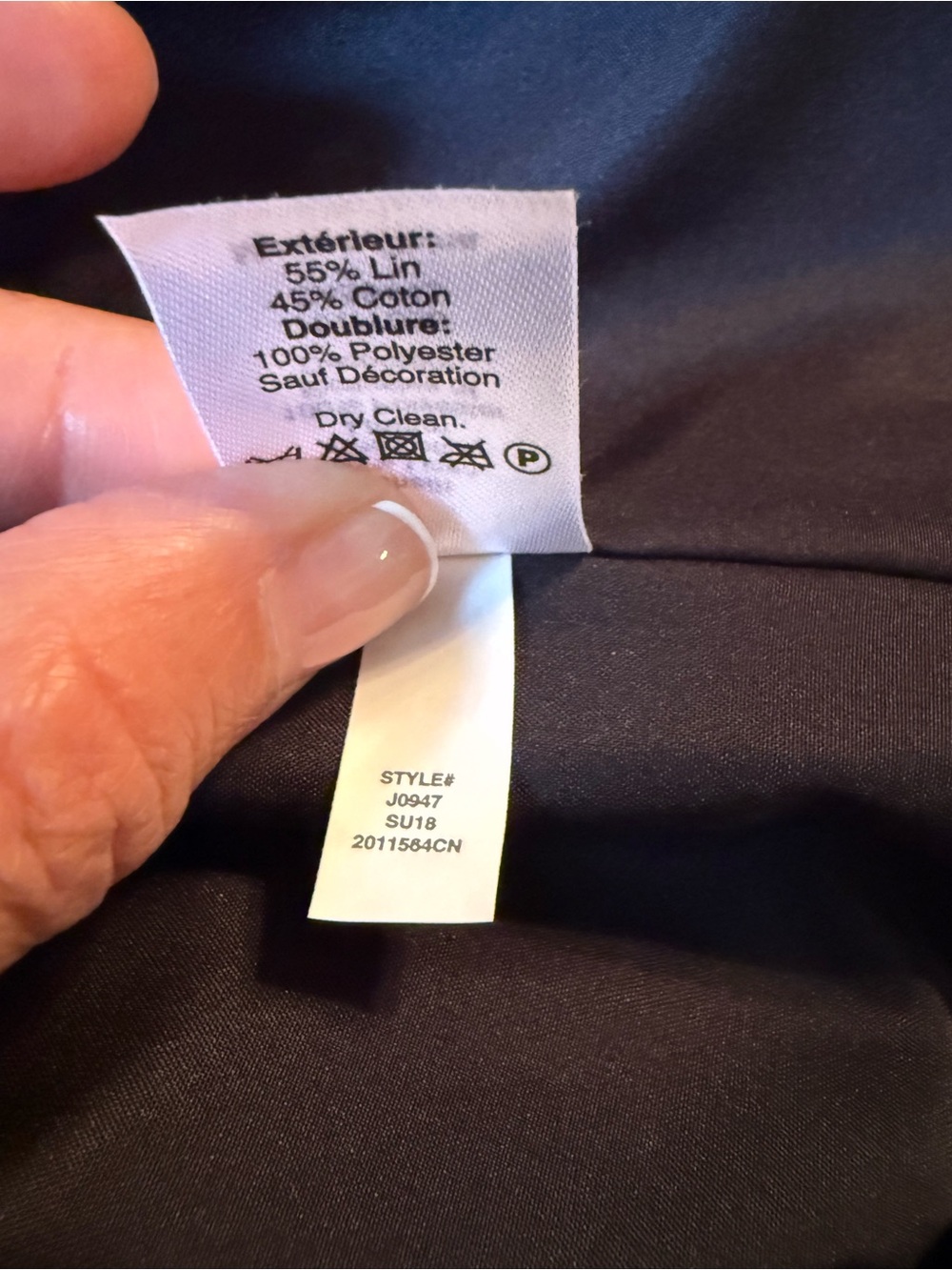 J.Crew Navy & White Linen Cotton Skirt Suit Set – Size 8 - Picture 6 of 7